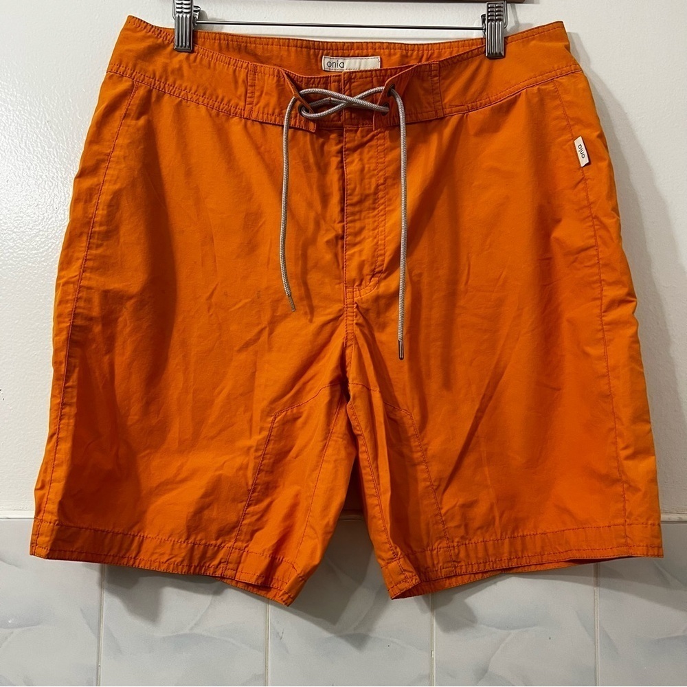 Onia Men’s 34 Orange Lightweight Quick Dry Resort Board Shorts Swim Trunks